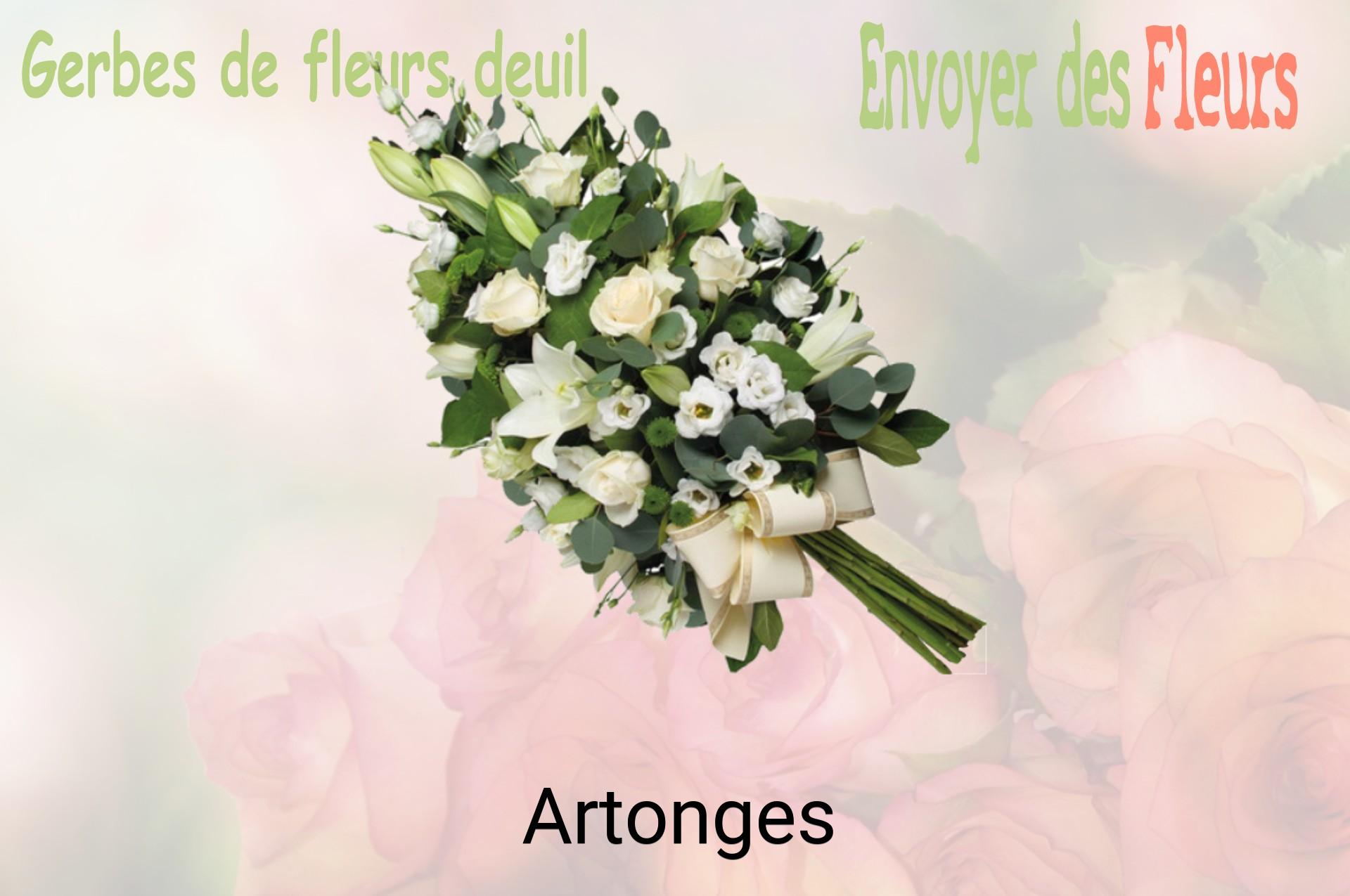 Gerbe de fleurs de deuil livrée à Artonges